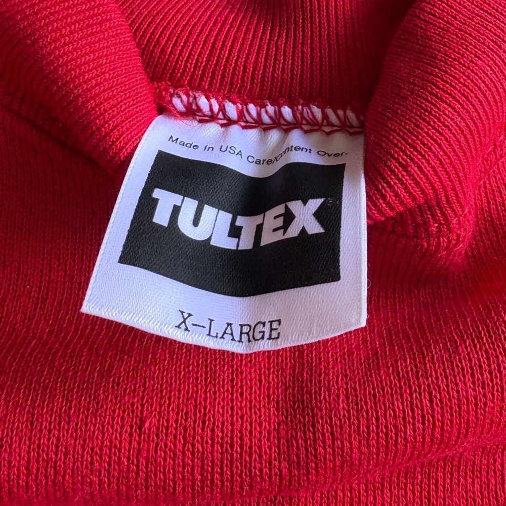 Vintage Tultex Sweatshirt Mens XL Red Raglan Sleeve Made in USA Deadstock NWT - Picture 2 of 5
